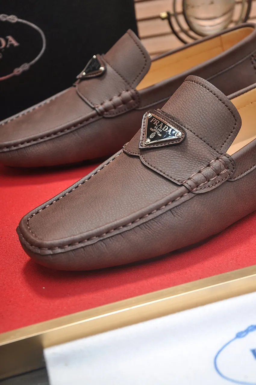 Men's Men's Shoes💰420💶【PRADA】 (High-end Niuli) New 🍀PRADA - Prada Doudou Shoes! Made of imported original cowhide, the inner top layer is comfortable cowhide lining! Original wear-resistant rubber outsole! High quality products! Code number 38-45 (45 customized)